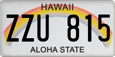 HI license plate ZZU815