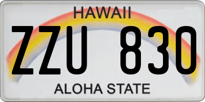 HI license plate ZZU830