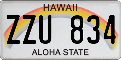 HI license plate ZZU834