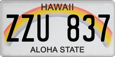 HI license plate ZZU837