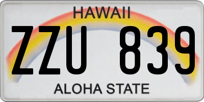 HI license plate ZZU839