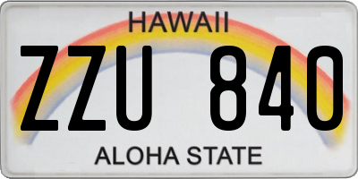 HI license plate ZZU840