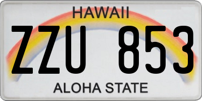 HI license plate ZZU853