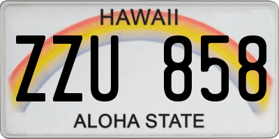 HI license plate ZZU858