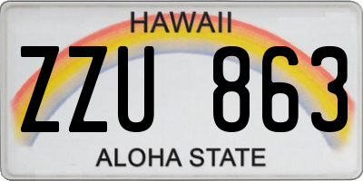 HI license plate ZZU863