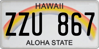 HI license plate ZZU867