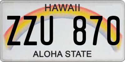 HI license plate ZZU870