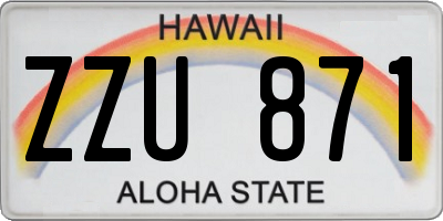 HI license plate ZZU871