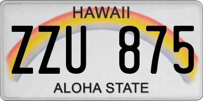 HI license plate ZZU875