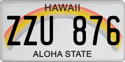 HI license plate ZZU876