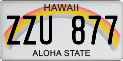 HI license plate ZZU877