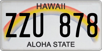 HI license plate ZZU878