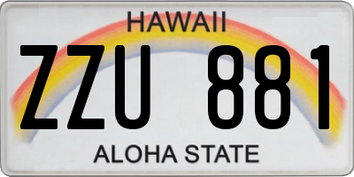 HI license plate ZZU881