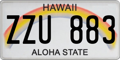 HI license plate ZZU883