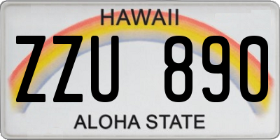 HI license plate ZZU890