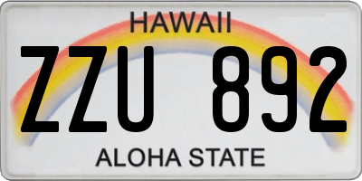 HI license plate ZZU892