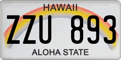 HI license plate ZZU893