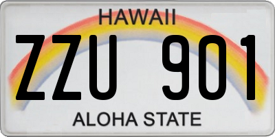 HI license plate ZZU901