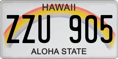 HI license plate ZZU905