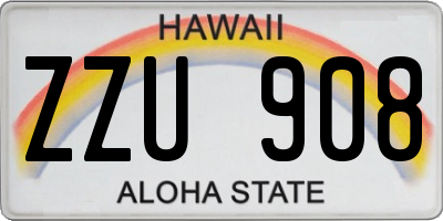 HI license plate ZZU908