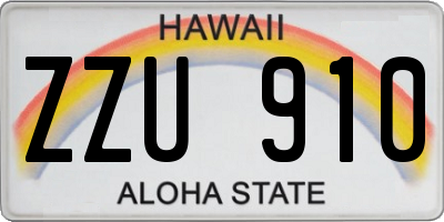 HI license plate ZZU910