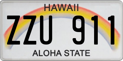 HI license plate ZZU911