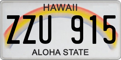 HI license plate ZZU915