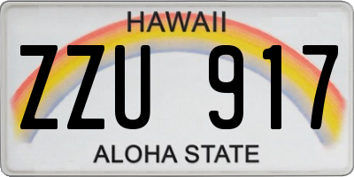 HI license plate ZZU917