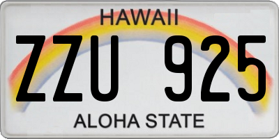 HI license plate ZZU925