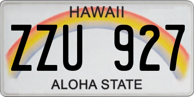 HI license plate ZZU927