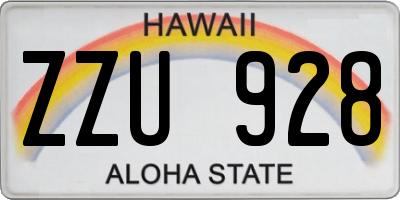 HI license plate ZZU928