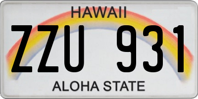 HI license plate ZZU931