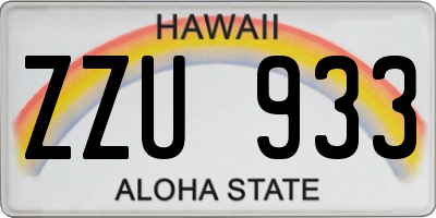 HI license plate ZZU933