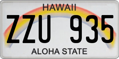 HI license plate ZZU935