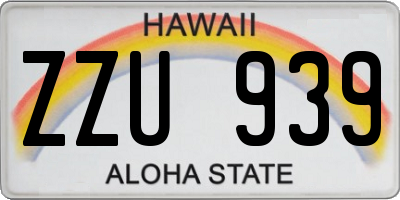 HI license plate ZZU939