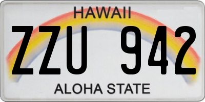 HI license plate ZZU942