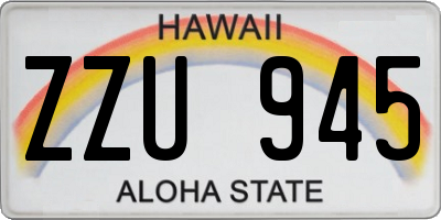 HI license plate ZZU945