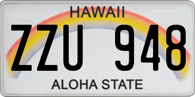 HI license plate ZZU948