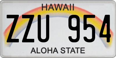 HI license plate ZZU954