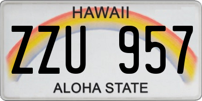 HI license plate ZZU957