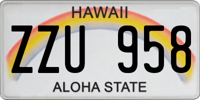 HI license plate ZZU958