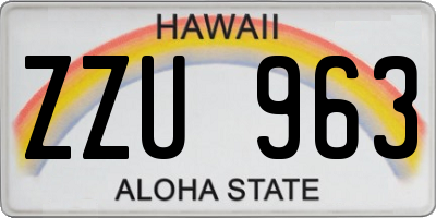 HI license plate ZZU963