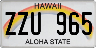 HI license plate ZZU965