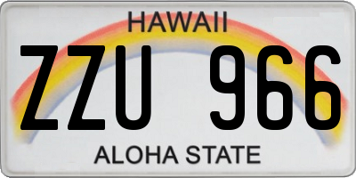 HI license plate ZZU966