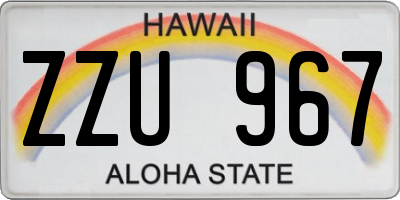 HI license plate ZZU967