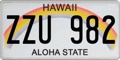 HI license plate ZZU982