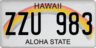 HI license plate ZZU983