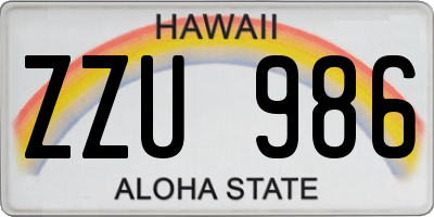 HI license plate ZZU986