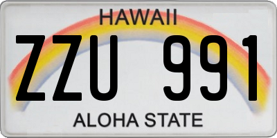 HI license plate ZZU991