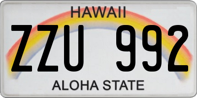 HI license plate ZZU992